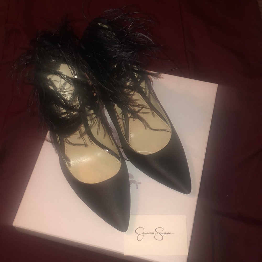Black Matte Satin Jessica Simpson heels